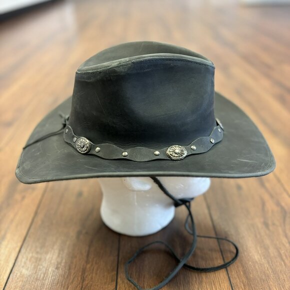 Wide Leather Cowboy/ Cowgirl Western Hat - Picture 11 of 13